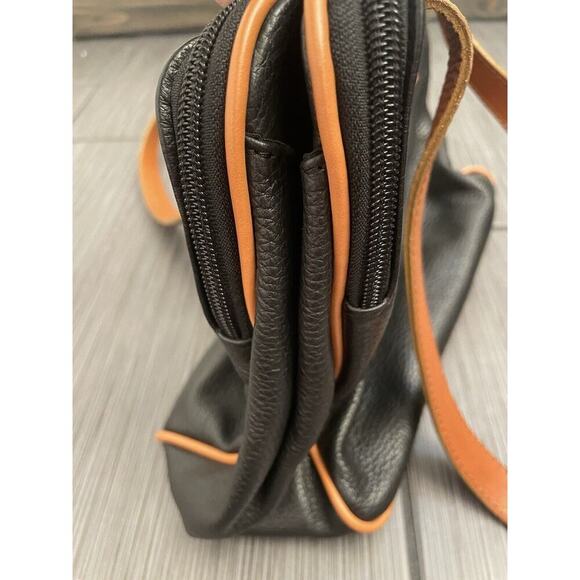 Valentina Shoulder Handbag Straps Black/Brown Genuine Leather Made In Italy - Picture 14 of 16